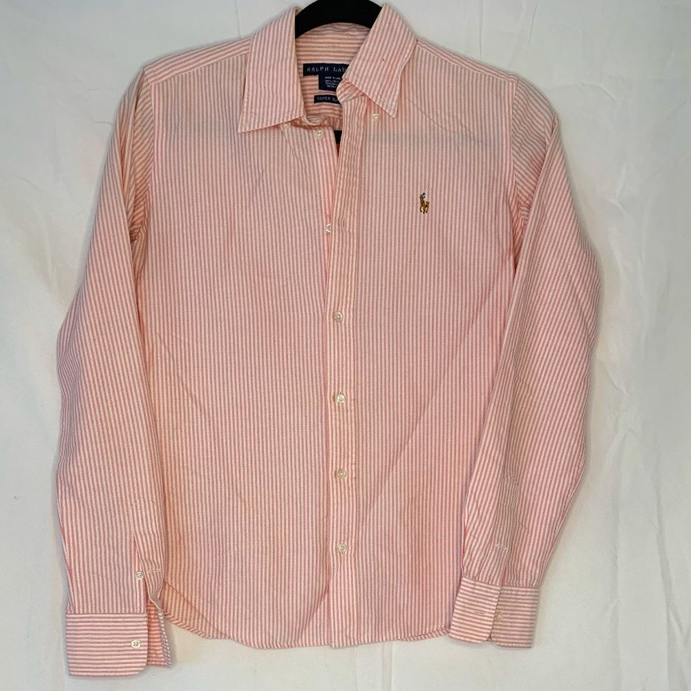 Ralph Lauren Pink Oxford Striped Work Shirt